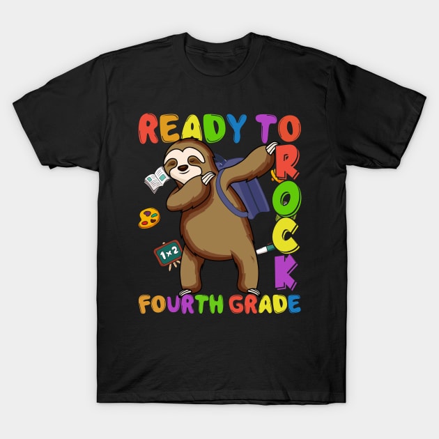 Dabbing 4th Grade Sloth Back To School T-Shirt by kateeleone97023